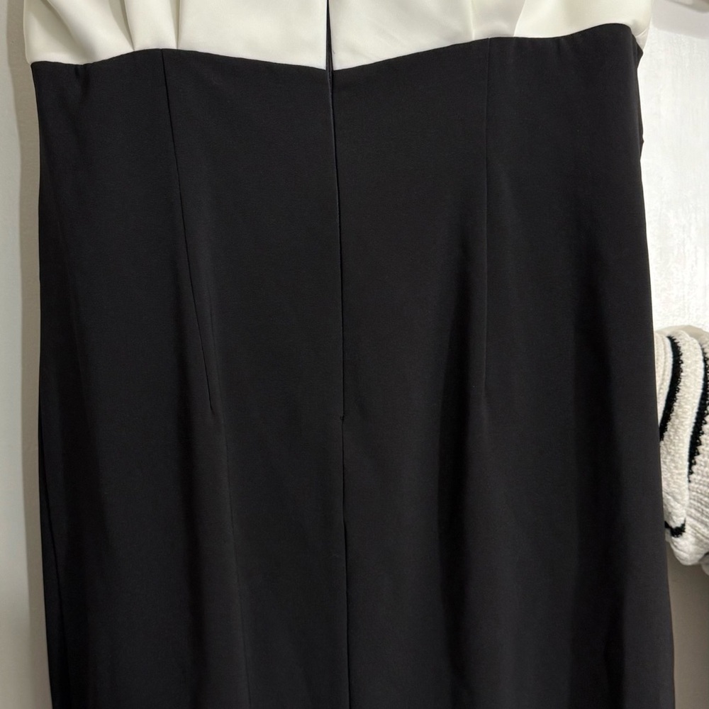 White House Black Market Black Ruched Tie Front Halter Gown